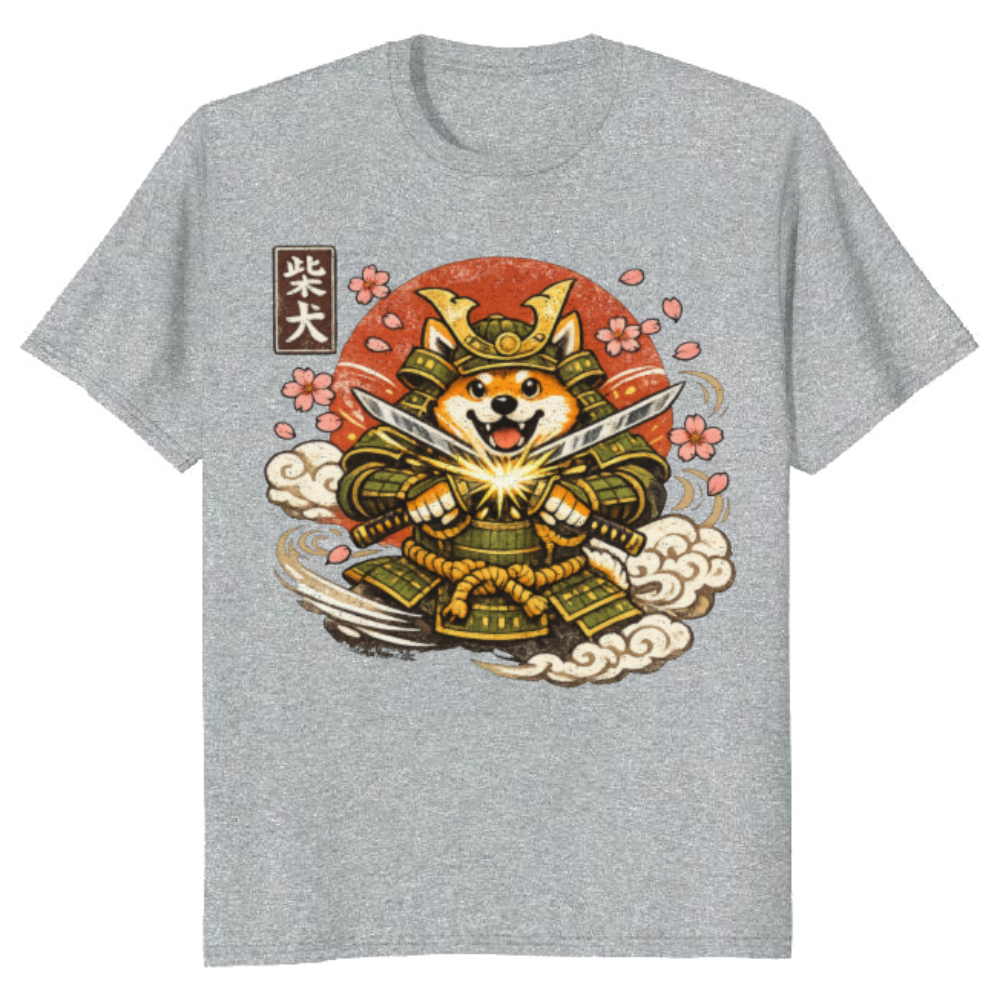 Shiba Samurai Graphic T-Shirt - Gift for Shiba Inu and Japanese Culture Fans