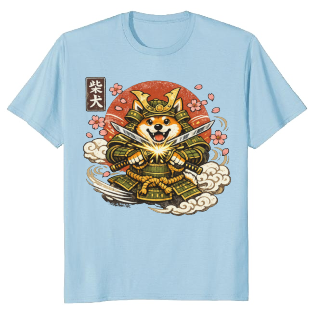 Shiba Samurai Graphic T-Shirt - Gift for Shiba Inu and Japanese Culture Fans