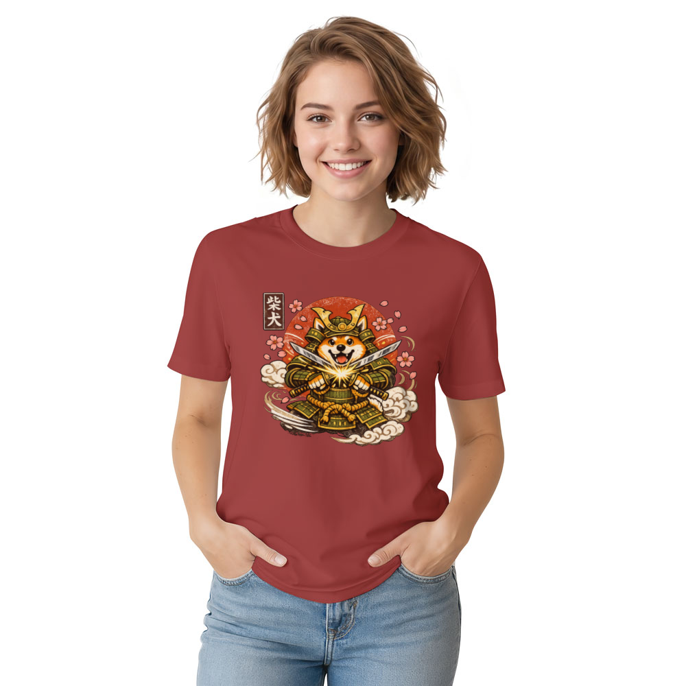 Vintage Shiba Samurai Illustration T-Shirt