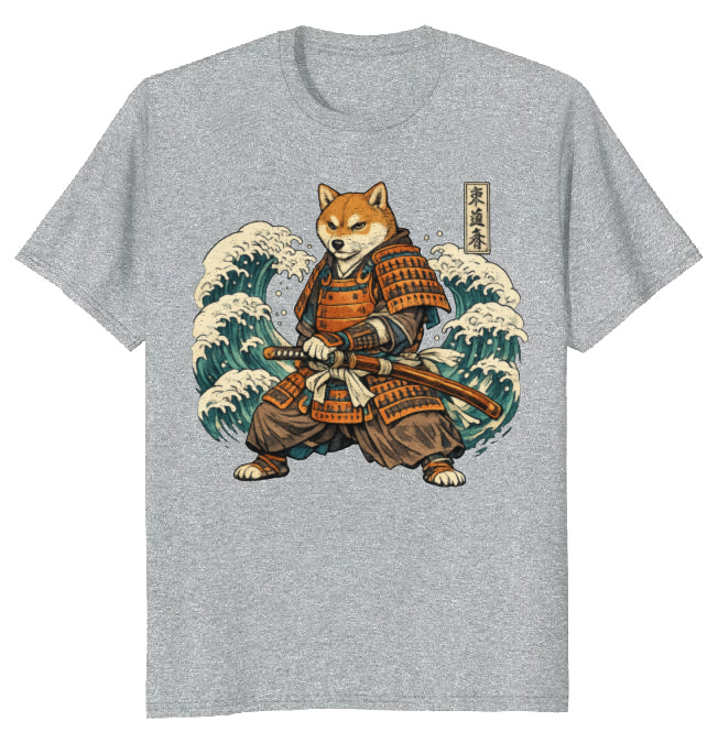 Shiba Samurai Ukiyo-e T-Shirt - Ukiyo-e And Canine Culture Fans