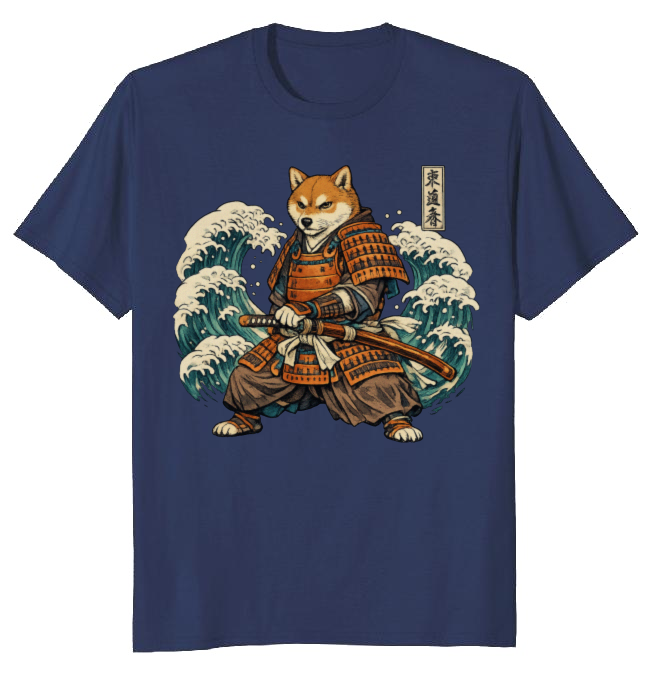 Shiba Samurai Ukiyo-e T-Shirt - Ukiyo-e And Canine Culture Fans