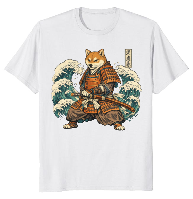 Shiba Samurai Ukiyo-e T-Shirt - Ukiyo-e And Canine Culture Fans