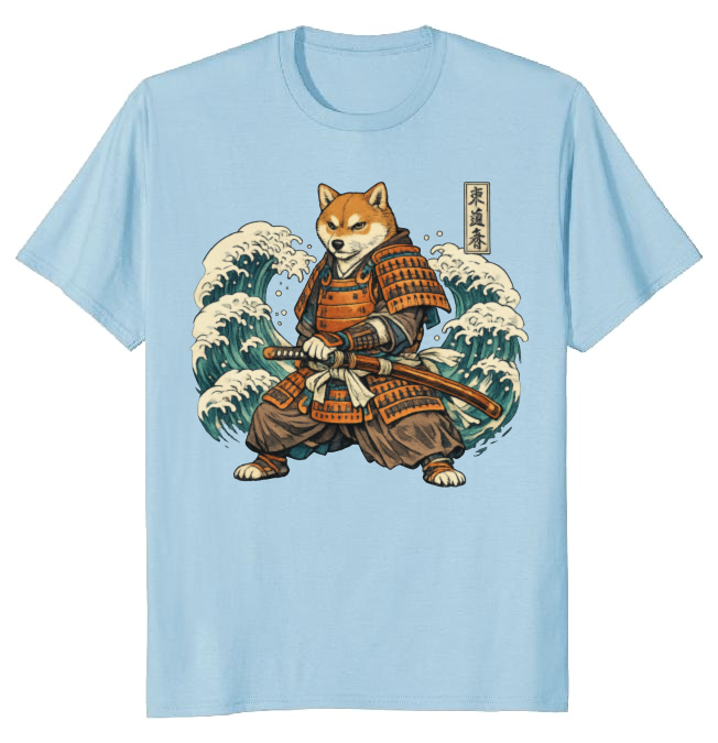 Shiba Samurai Ukiyo-e T-Shirt - Ukiyo-e And Canine Culture Fans
