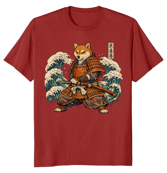 Shiba Samurai Ukiyo-e T-Shirt - Ukiyo-e And Canine Culture Fans