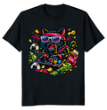 Neon Neko Retro Arcade Snack Attack T-Shirt - Gift for Retro Gamer Cat Lovers