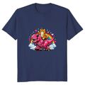 Unicorn Cat Riding Pink Dinosaur T-Shirt - Gift for Y2K Cat Humor Fans