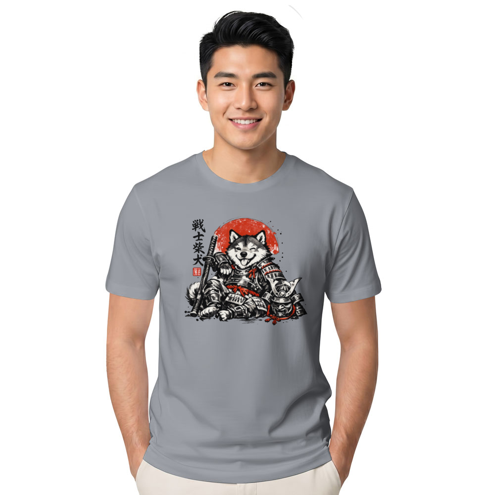 Shiba Samurai Sumi-e T-Shirt - Pet Lovers And Japanese Art Fans