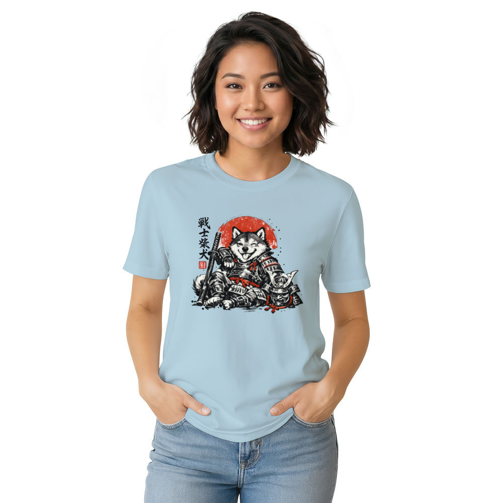 Shiba Samurai Sumi-e T-Shirt - Pet Lovers And Japanese Art Fans