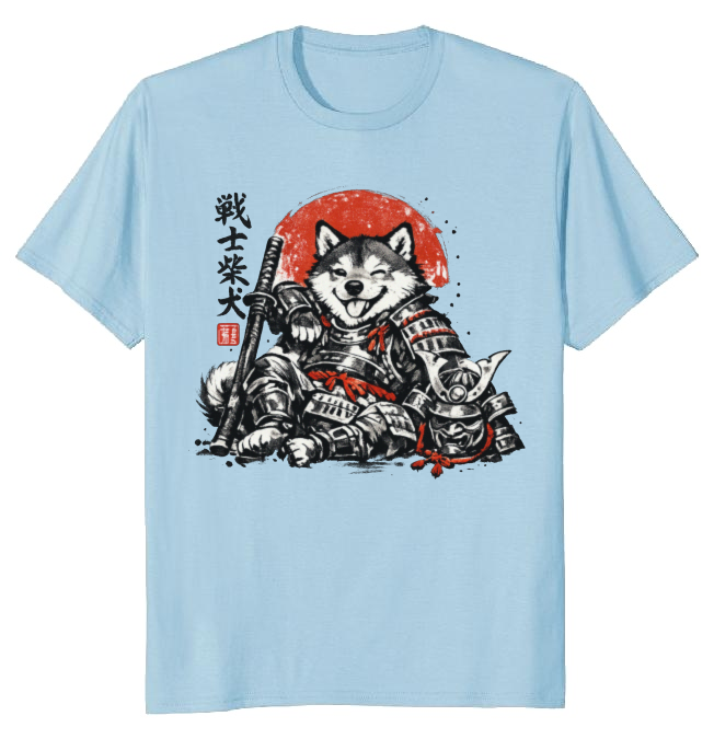 Shiba Samurai Sumi-e T-Shirt - Pet Lovers And Japanese Art Fans
