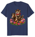 Cowboy Cat Floral Vignette T-Shirt - Fans Of Cute Western Humor