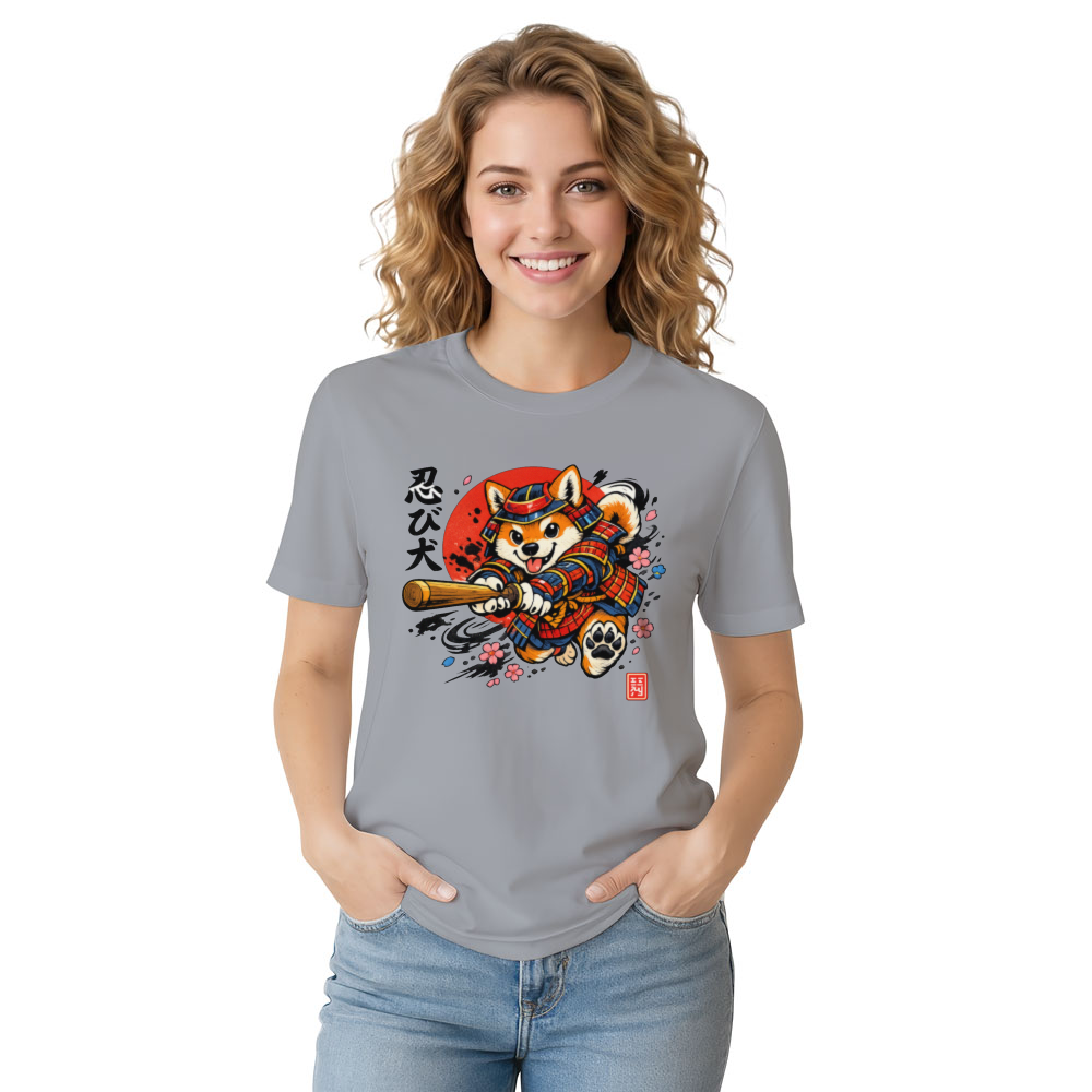Shiba Samurai Graphic T-Shirt - Gift for Anime and Dog Lovers