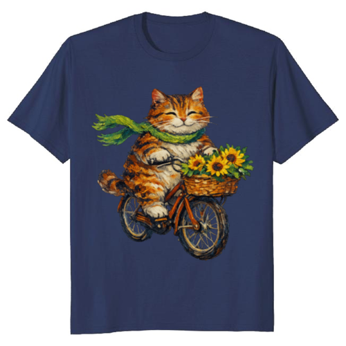 A Tabby Cat Post-Impressionist Starry Ride T-Shirt - Animal Lovers And Art Enthusiasts
