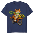G5000 Post-Impressionist Tabby Cat on a Starry Ride Graphic T-Shirt