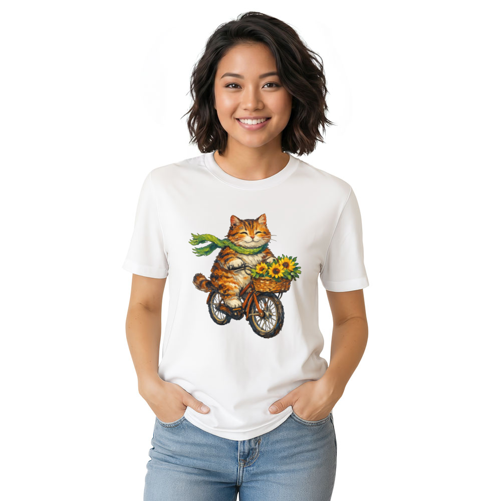 A Tabby Cat Post-Impressionist Starry Ride T-Shirt - Animal Lovers And Art Enthusiasts