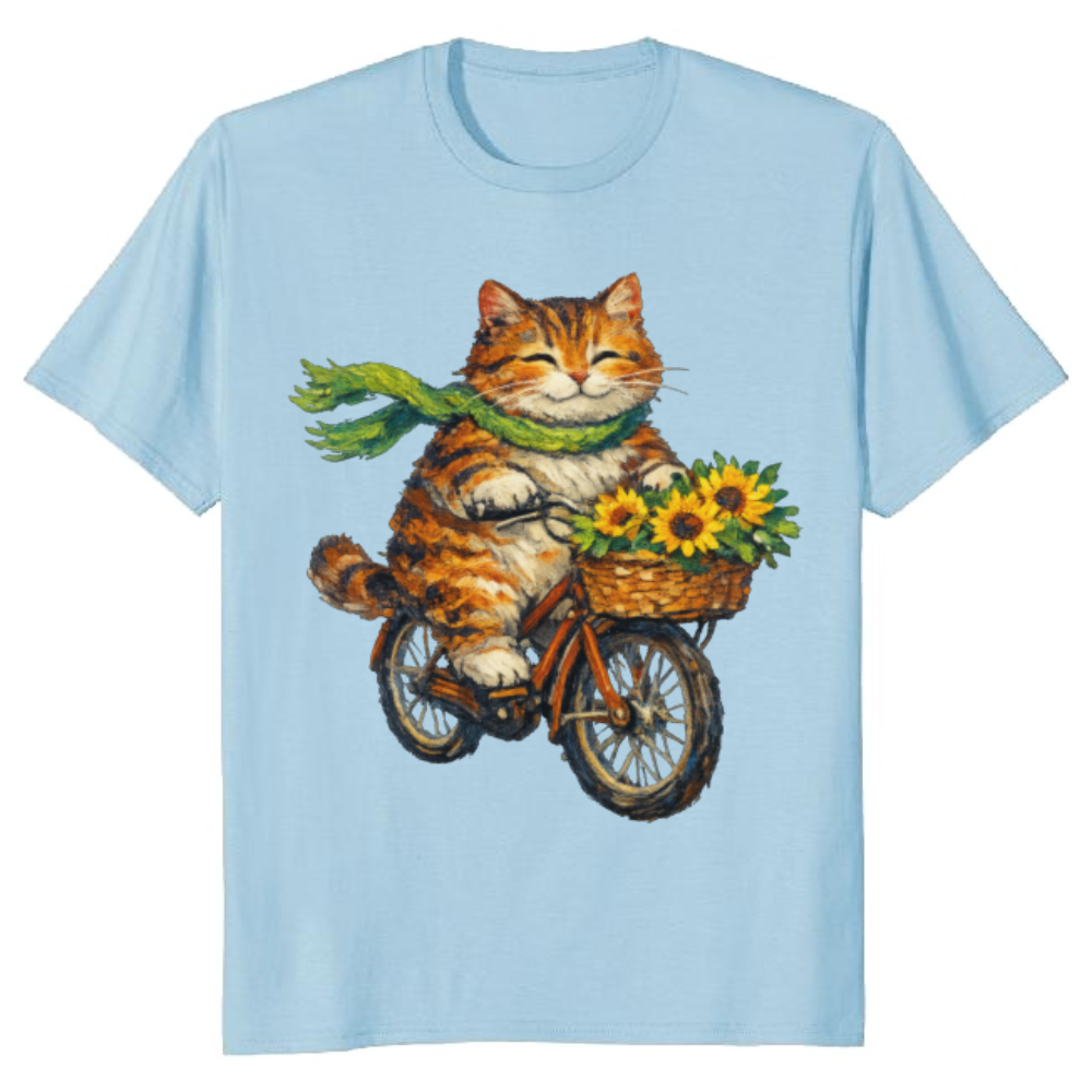 A Tabby Cat Post-Impressionist Starry Ride T-Shirt - Animal Lovers And Art Enthusiasts