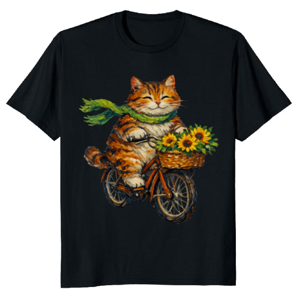 A Tabby Cat Post-Impressionist Starry Ride T-Shirt - Animal Lovers And Art Enthusiasts