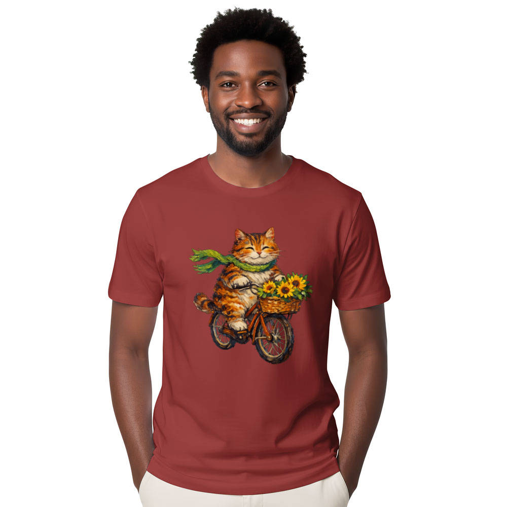 Post-Impressionist Tabby on a Starry Ride Graphic T-Shirt