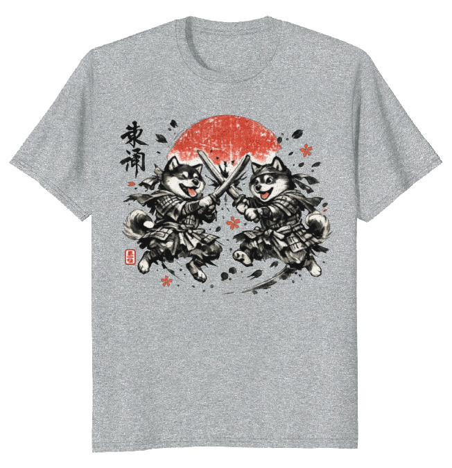 Shiba Samurai T-Shirt - Dog Lovers And Fans Of Japanese Culture
