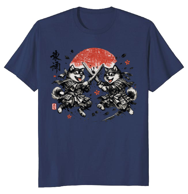 Shiba Samurai T-Shirt - Dog Lovers And Fans Of Japanese Culture