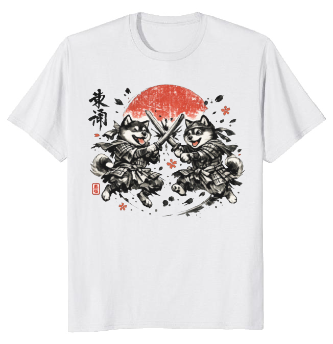 Shiba Samurai T-Shirt - Dog Lovers And Fans Of Japanese Culture