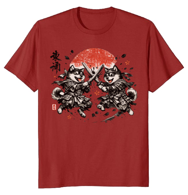 Shiba Samurai T-Shirt - Dog Lovers And Fans Of Japanese Culture