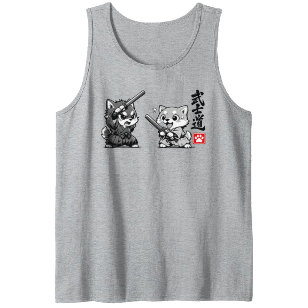 Shiba Samurai Chibi Tanktop - Anime Fans And Pet Owners