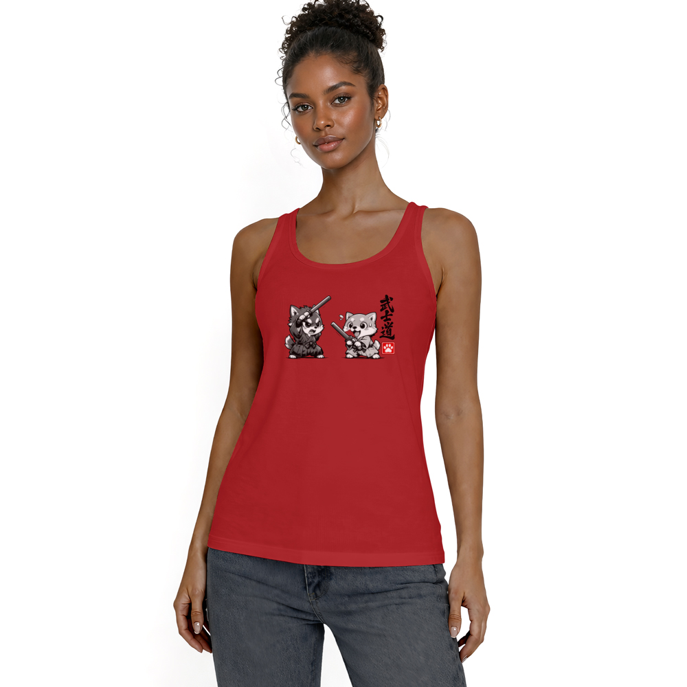Shiba Samurai Chibi Tanktop - Anime Fans And Pet Owners