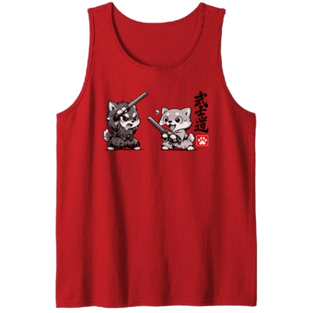 Shiba Samurai Chibi Tanktop - Anime Fans And Pet Owners