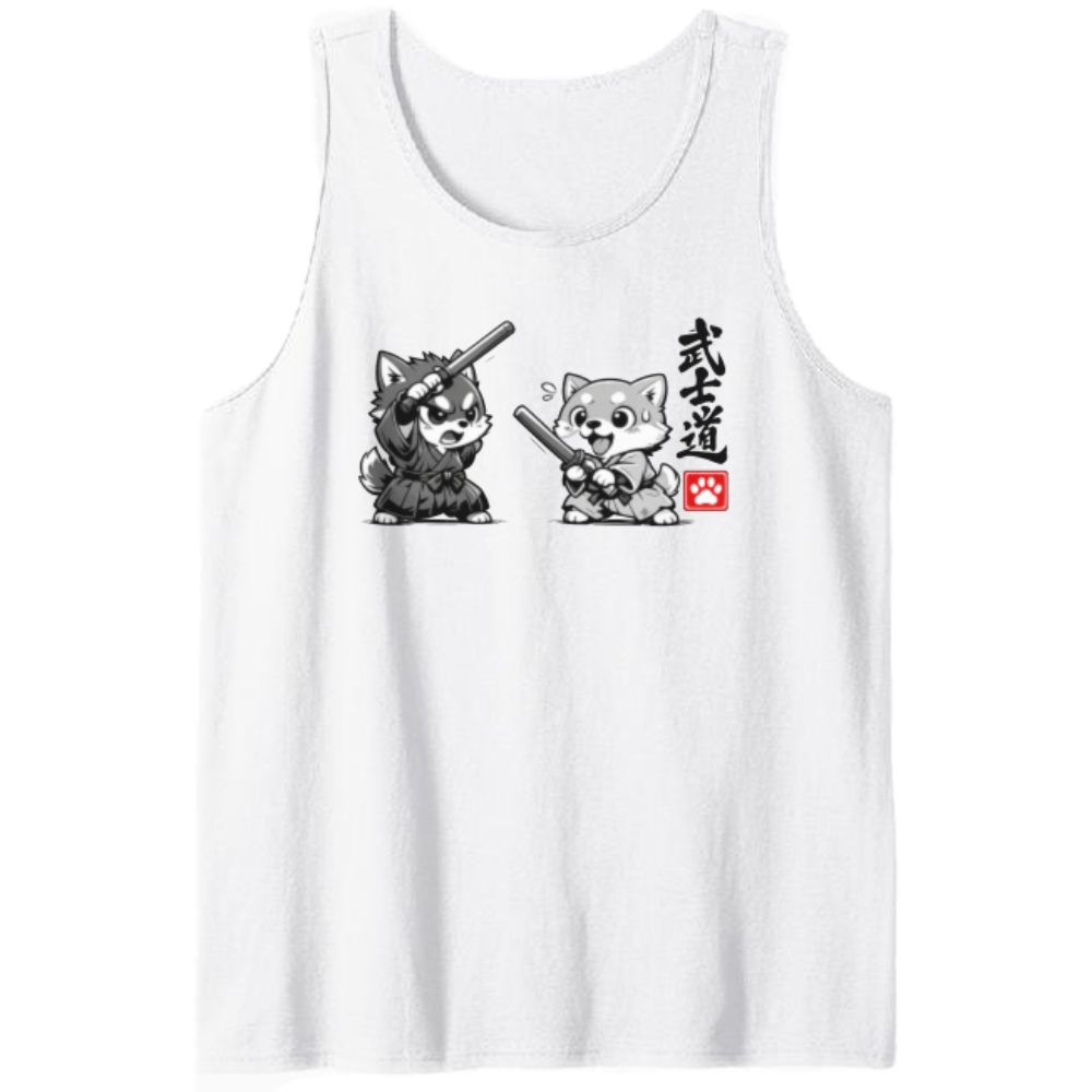 Shiba Samurai Chibi Tanktop - Anime Fans And Pet Owners