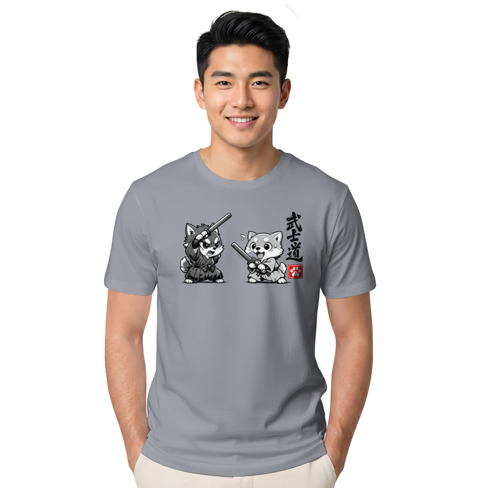 Shiba Samurai Chibi T-Shirt - Pet Owners And Anime Fans