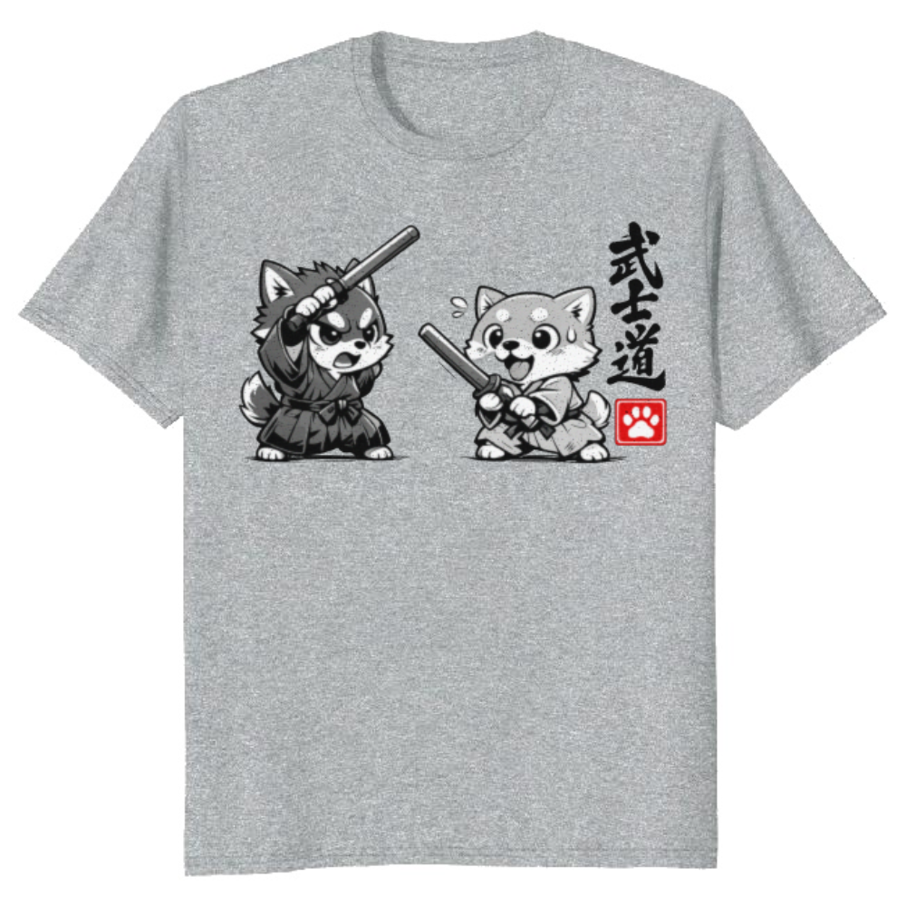 Shiba Samurai Chibi T-Shirt - Pet Owners And Anime Fans