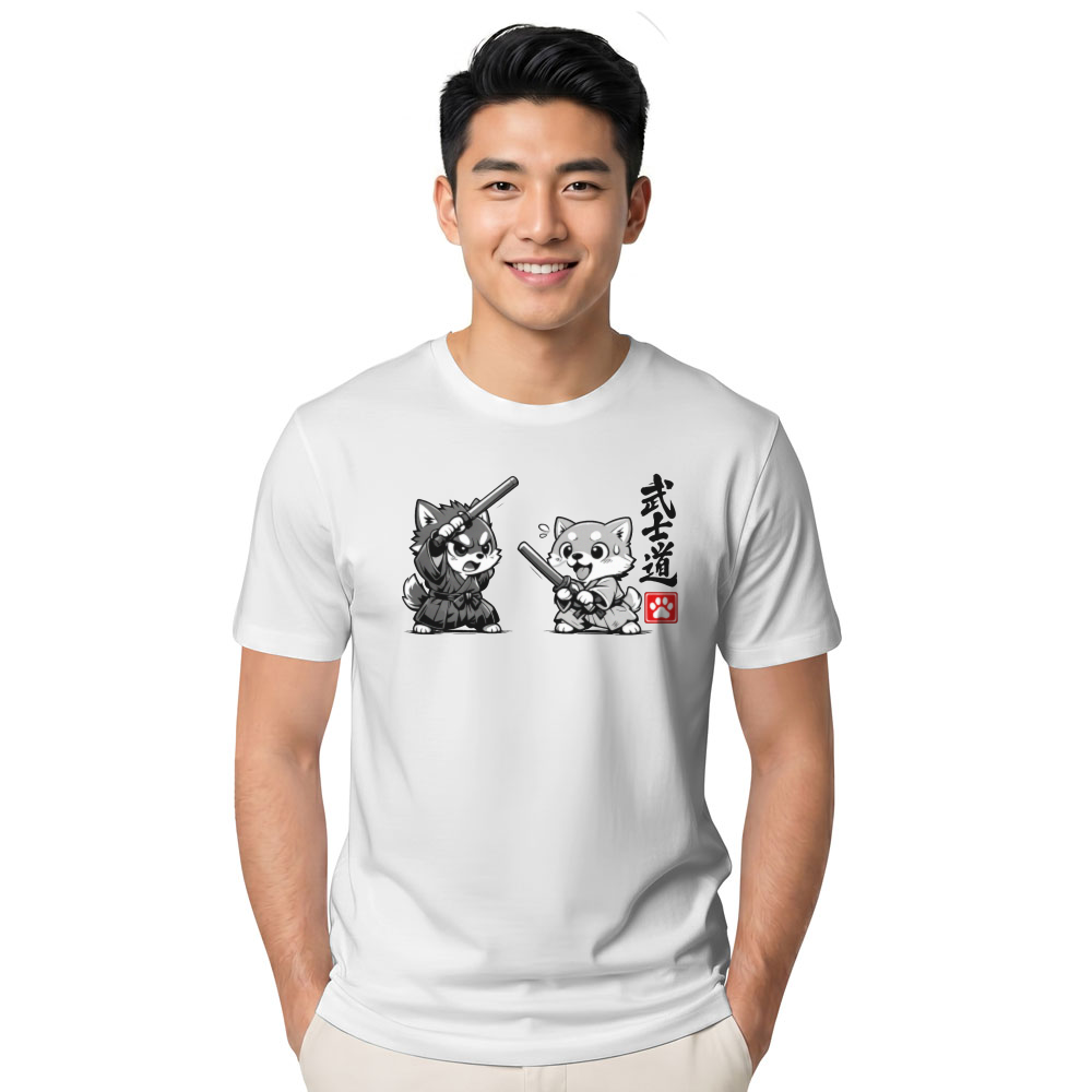 Shiba Samurai Chibi T-Shirt - Pet Owners And Anime Fans