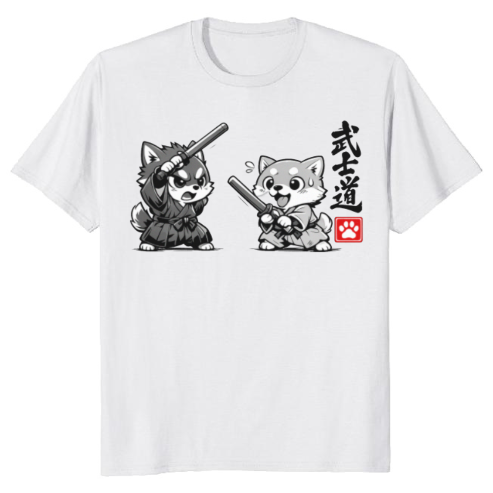 Shiba Samurai Chibi T-Shirt - Pet Owners And Anime Fans