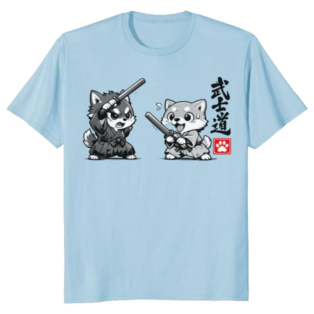 Shiba Samurai Chibi T-Shirt - Pet Owners And Anime Fans