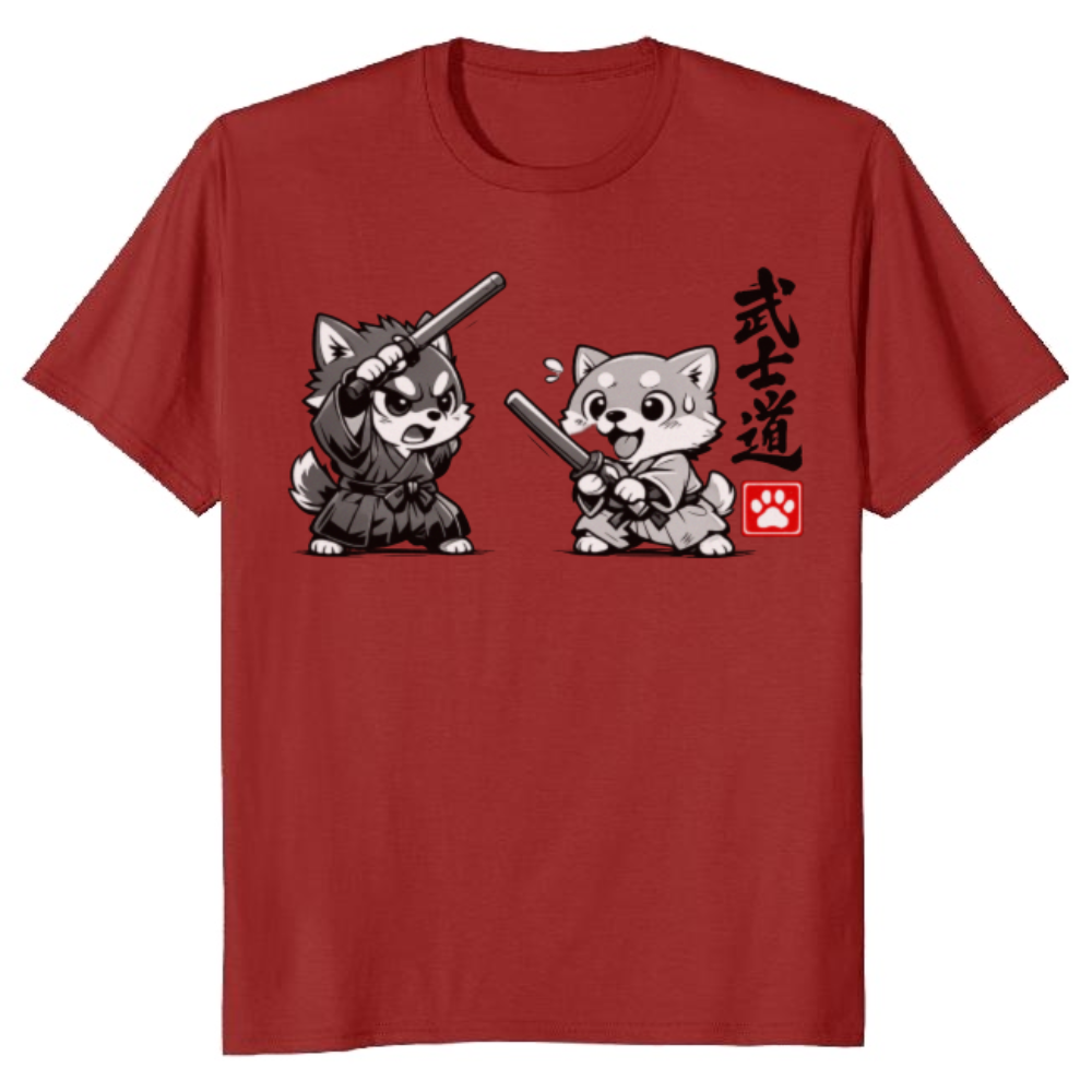 Shiba Samurai Chibi T-Shirt - Pet Owners And Anime Fans