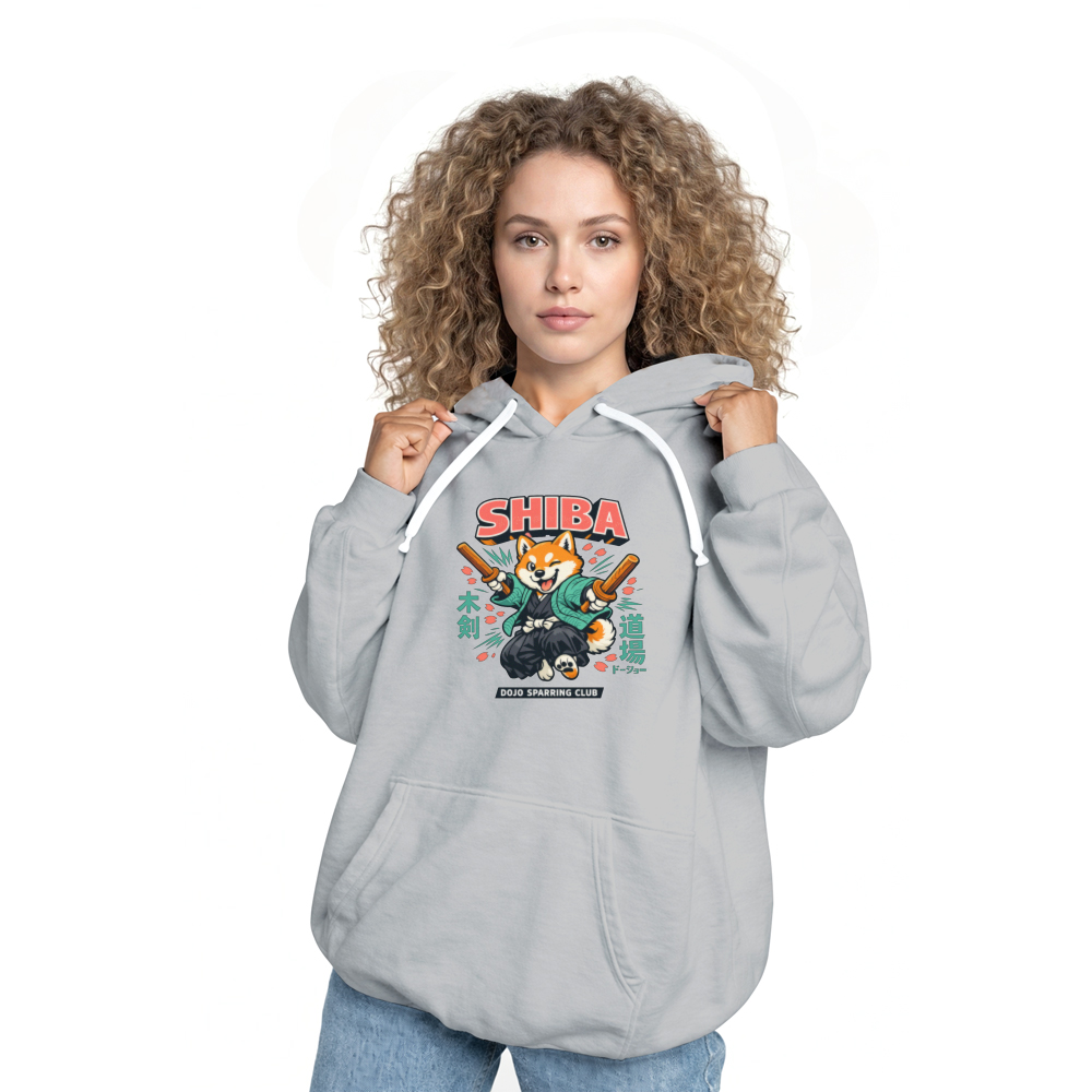 Retro Shiba Dojo Bokken Sparring Club Graphic Pullover Hoodie