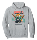 Retro Shiba Dojo Bokken Sparring Club Graphic Pullover Hoodie
