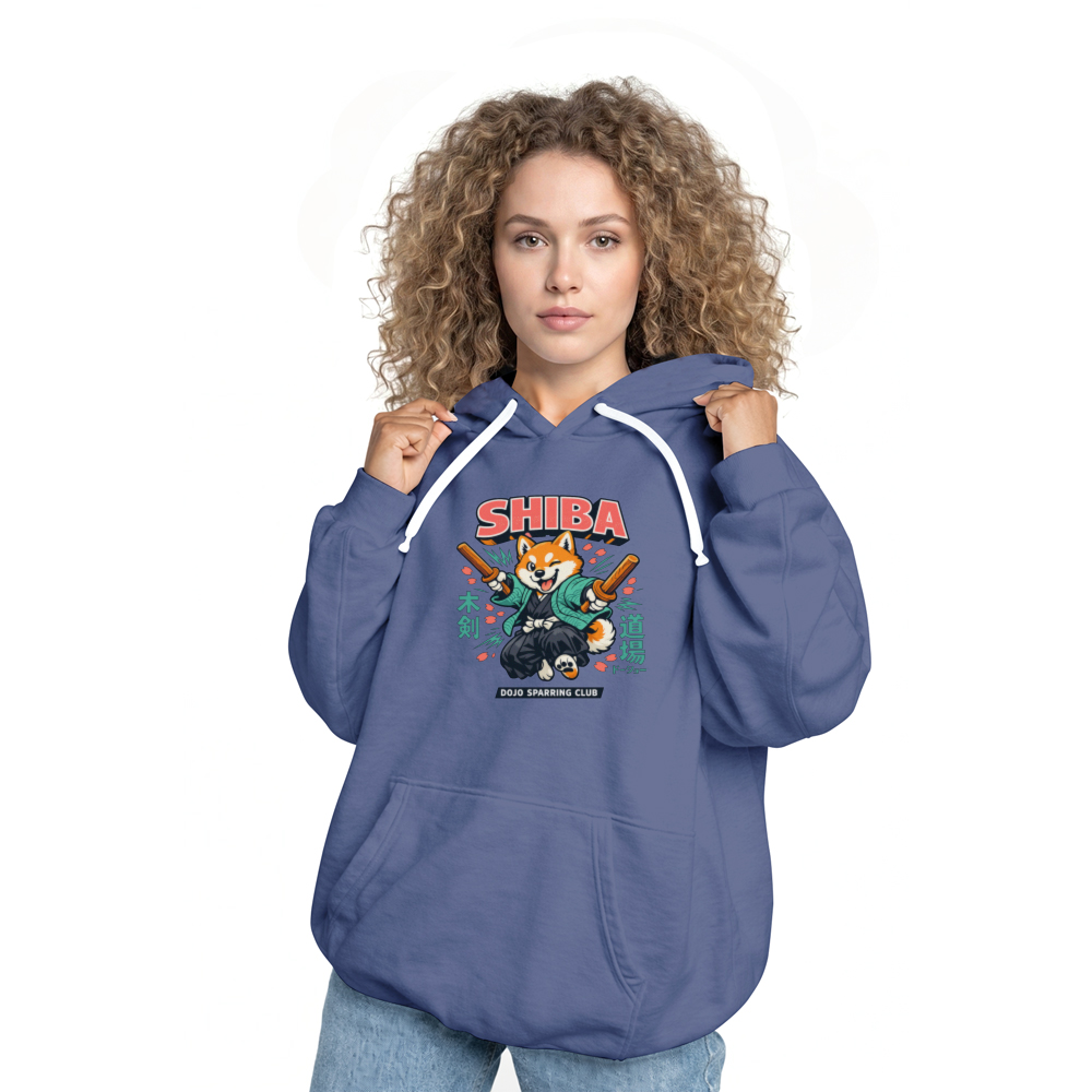 Retro Shiba Dojo Bokken Sparring Club Graphic Pullover Hoodie