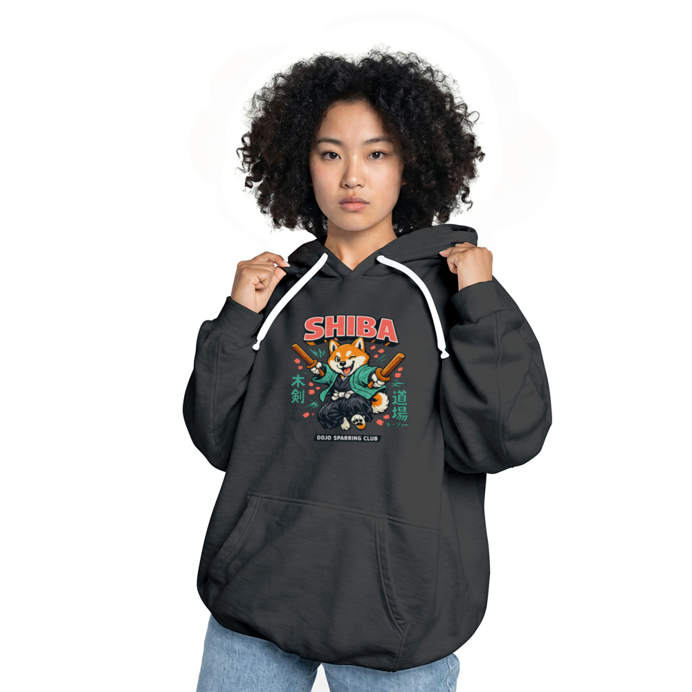 Retro Shiba Bokken Sparring Club in the Dojo Pullover Hoodie