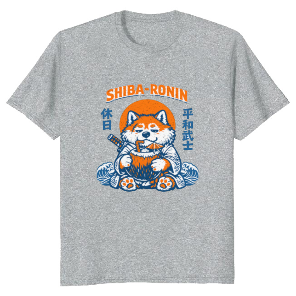 Fluffy Shiba Samurai T-Shirt - Gift for Shiba Inu Fans