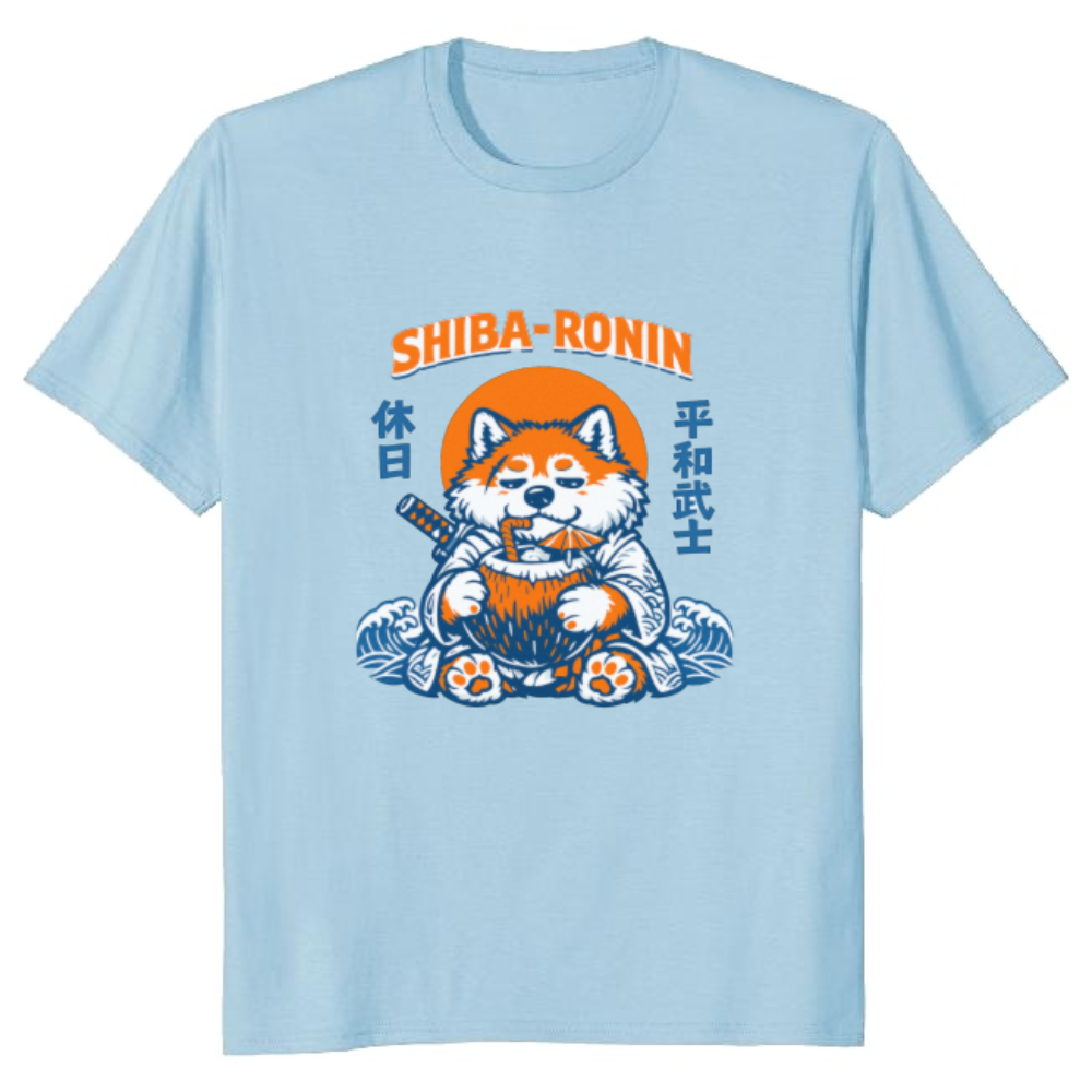 Fluffy Shiba Samurai T-Shirt - Gift for Shiba Inu Fans