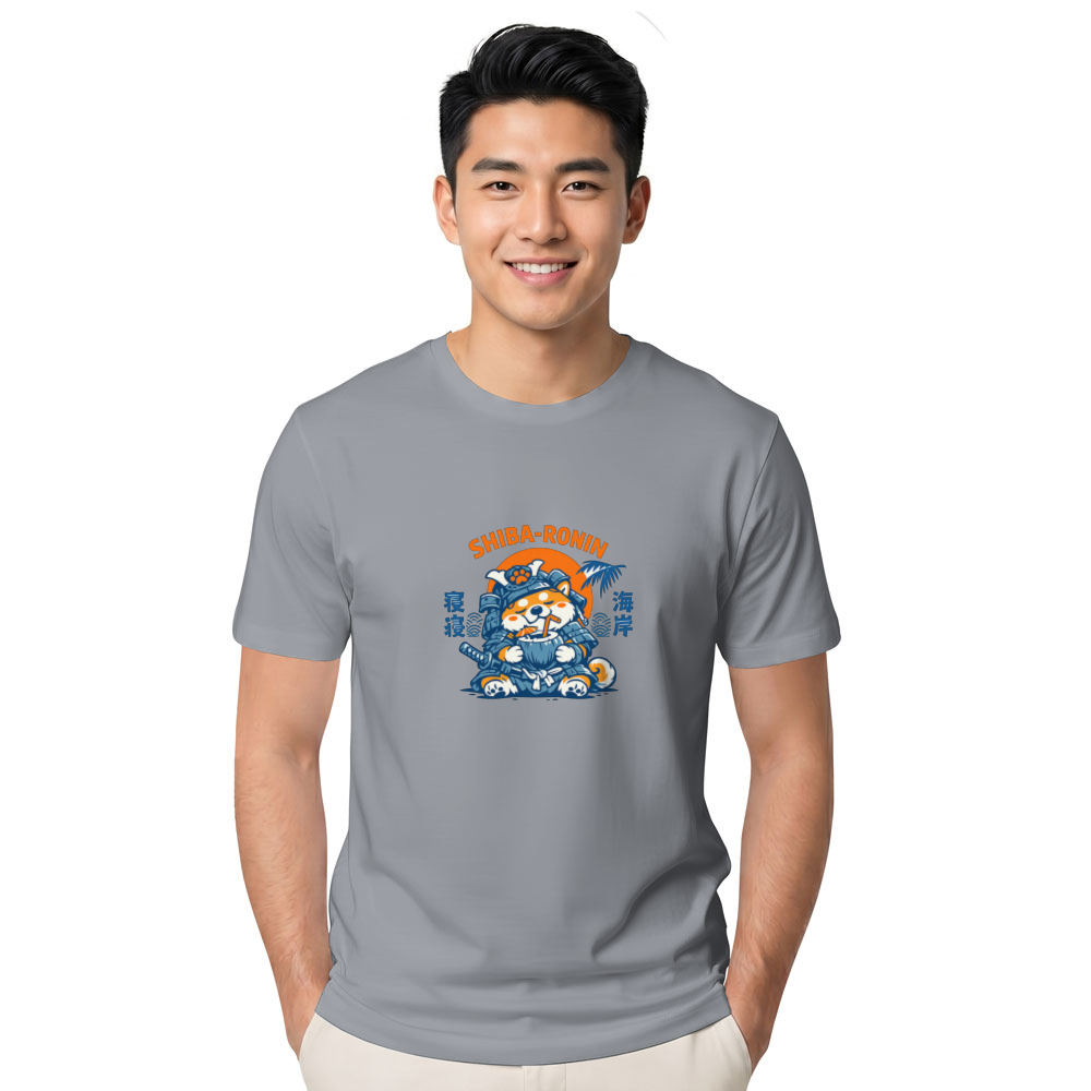 Lazy Shiba Samurai T-Shirt - Gift for Shiba Inu and Japanese Pop Culture Fans