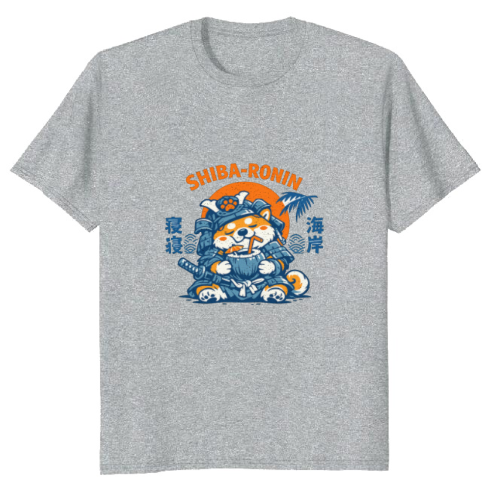 Lazy Shiba Samurai T-Shirt - Gift for Shiba Inu and Japanese Pop Culture Fans