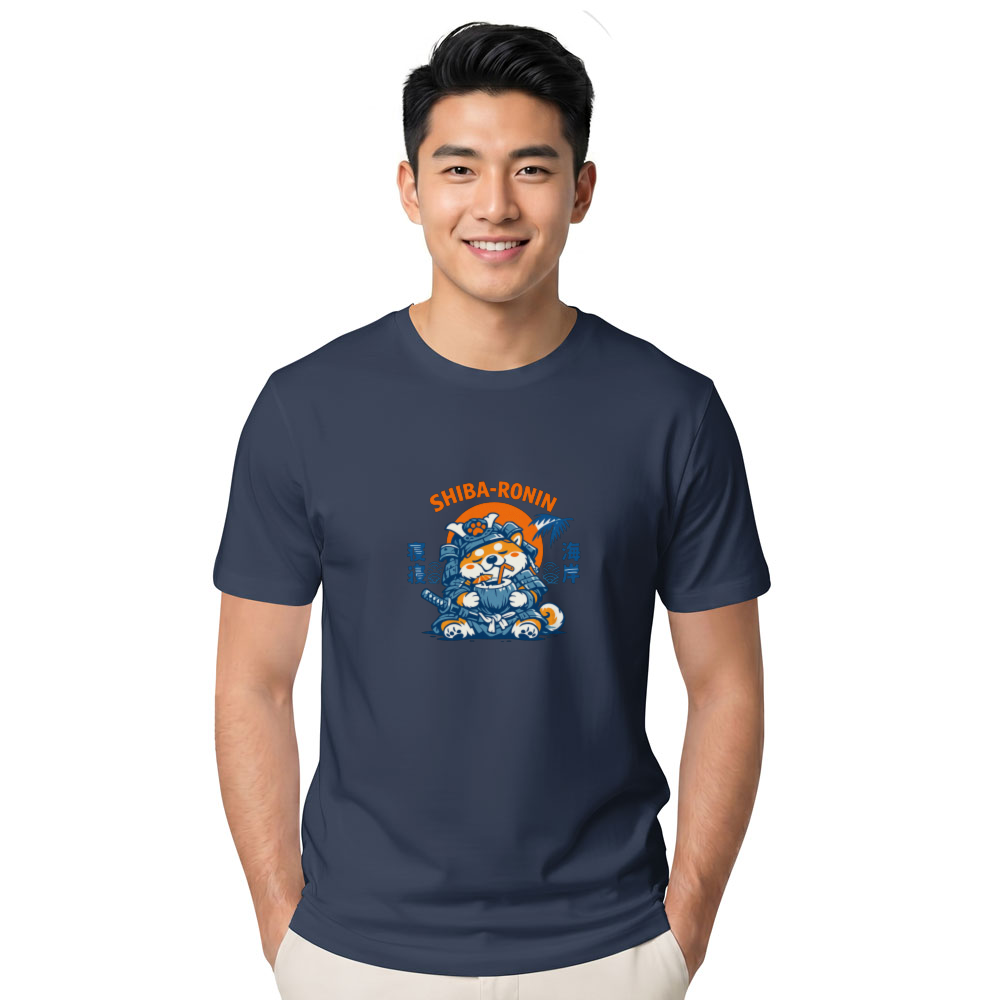 Vintage Shiba Ronin Taking a Day Off at the Beach Graphic T-Shirt
