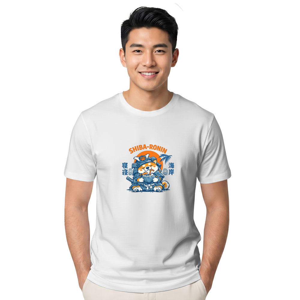 Lazy Shiba Samurai T-Shirt - Gift for Shiba Inu and Japanese Pop Culture Fans