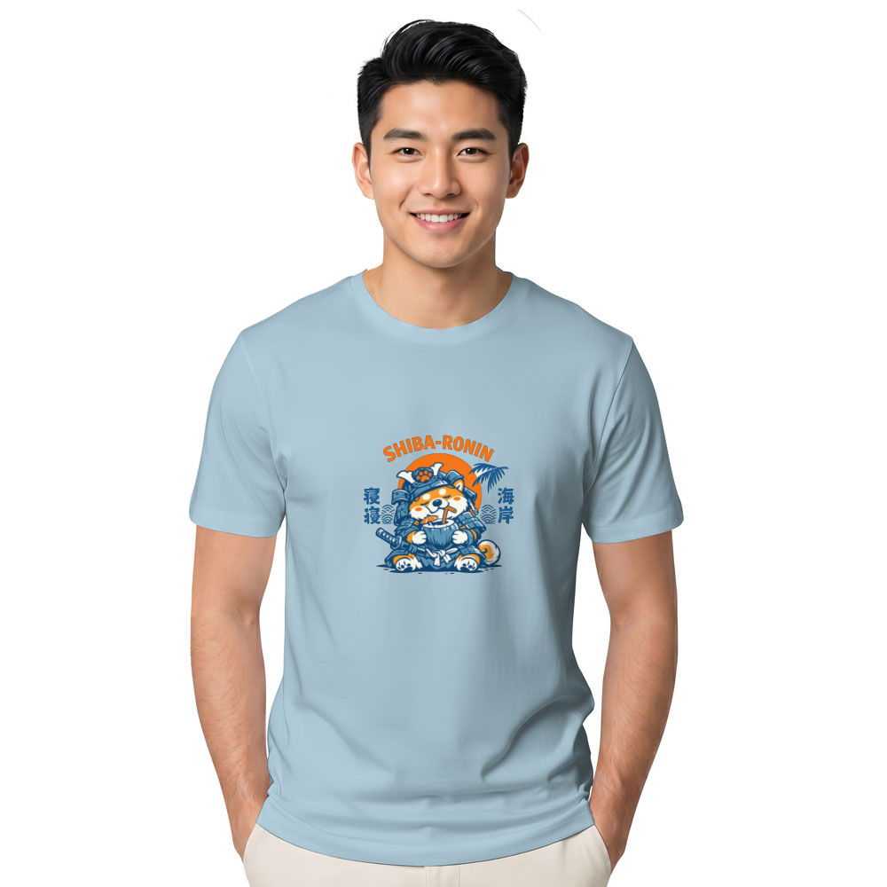 Vintage Shiba Ronin Taking a Day Off at the Beach Graphic T-Shirt