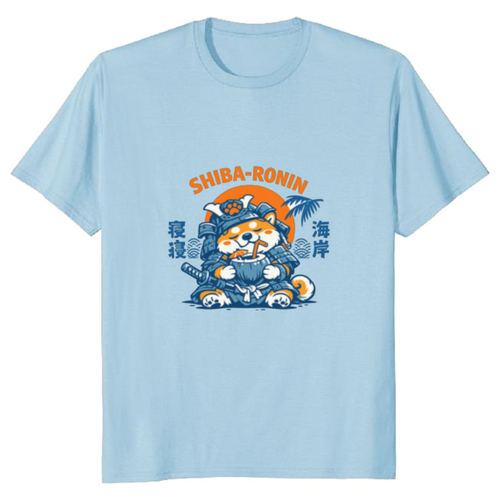 Anime Shiba Ronin Taking a Beach Day Off Graphic T-Shirt