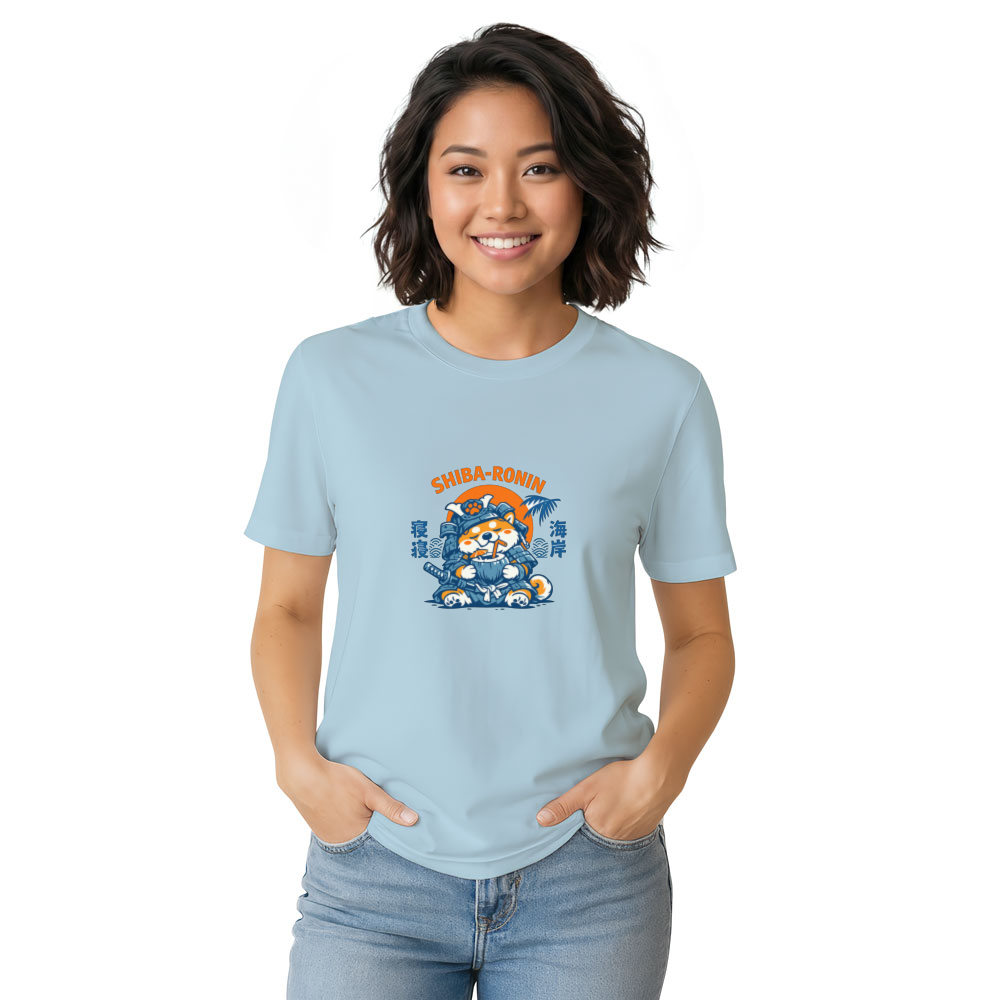 Vintage Shiba Ronin Taking a Day Off at the Beach Graphic T-Shirt