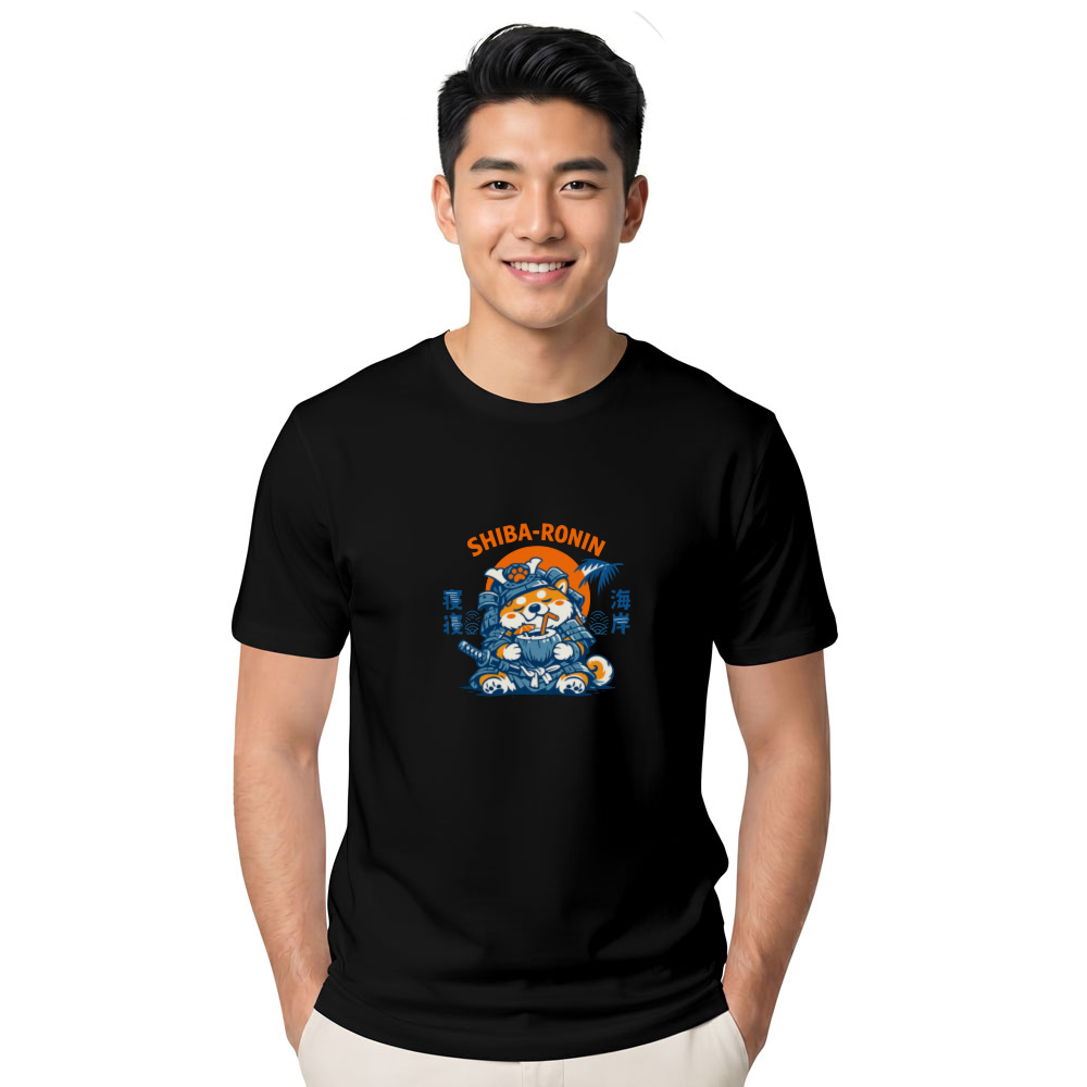 Lazy Shiba Samurai T-Shirt - Gift for Shiba Inu and Japanese Pop Culture Fans