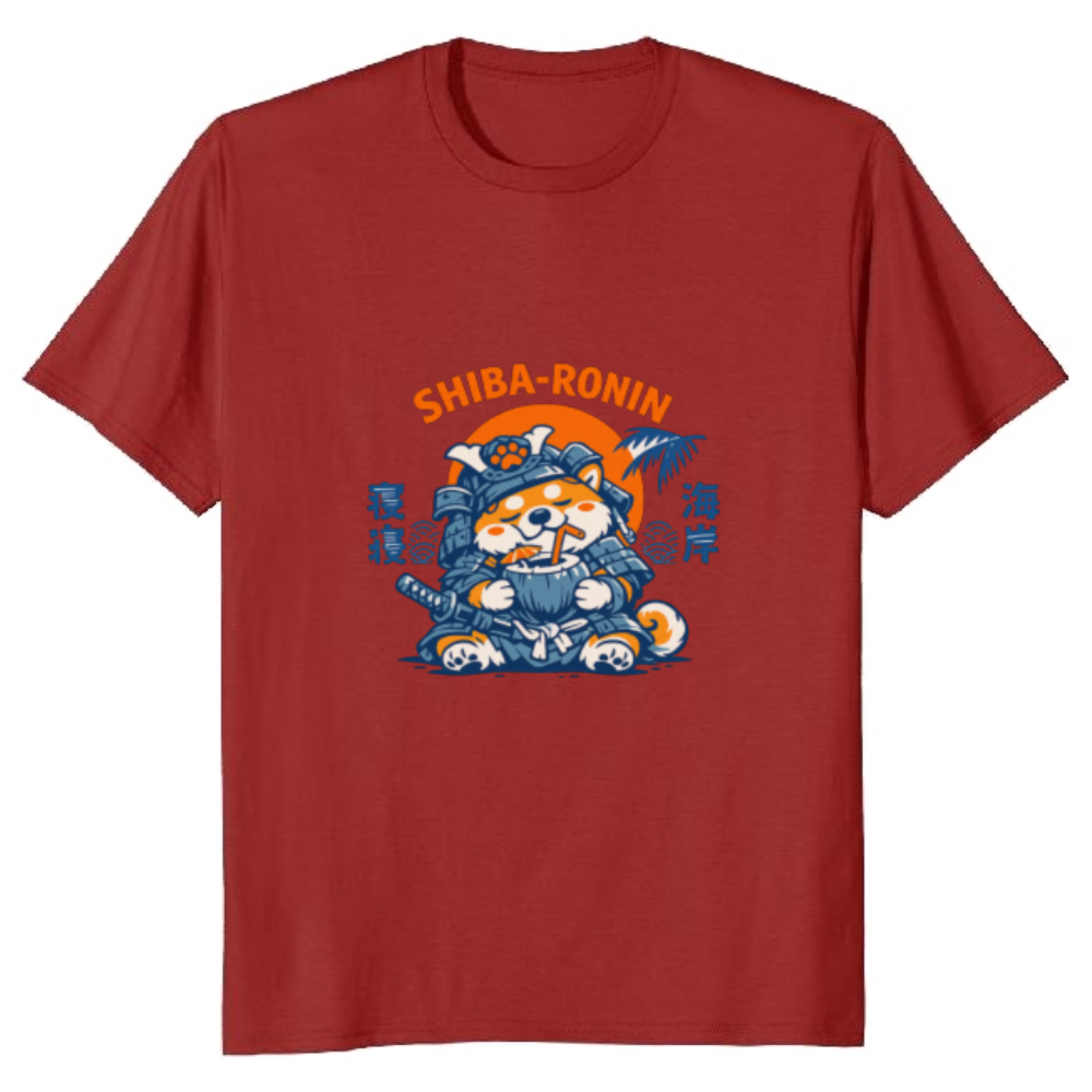 Lazy Shiba Samurai T-Shirt - Gift for Shiba Inu and Japanese Pop Culture Fans
